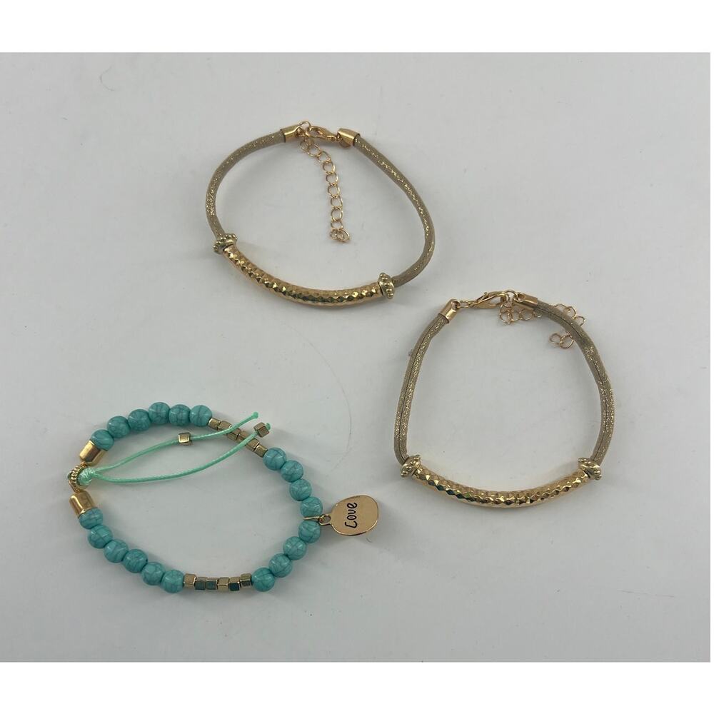 Bracelets Stretchy God Teal Blue Adjustable Jewelry New